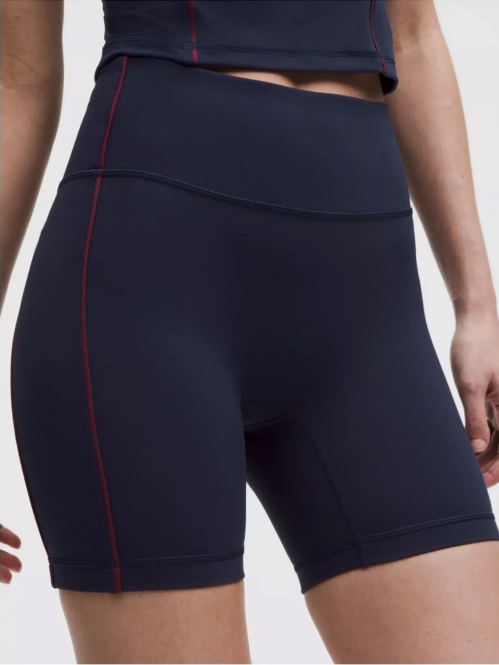 Lululemon Wunder Train No Line Piped HR Short 6" navy with piping NWT 2
